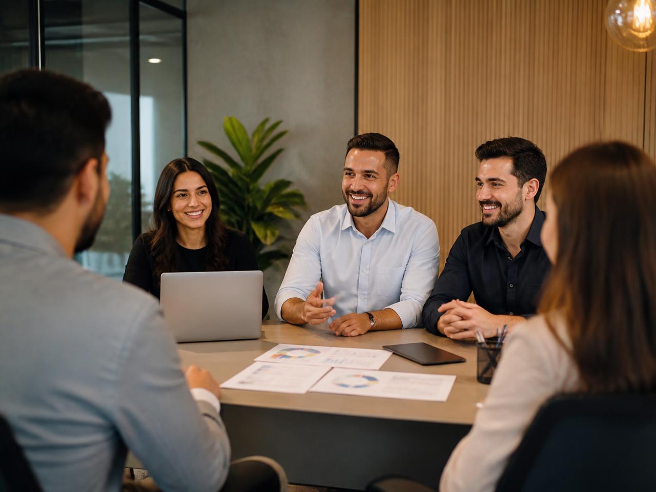 Equipe comercial da DuMed em reunião no escritório